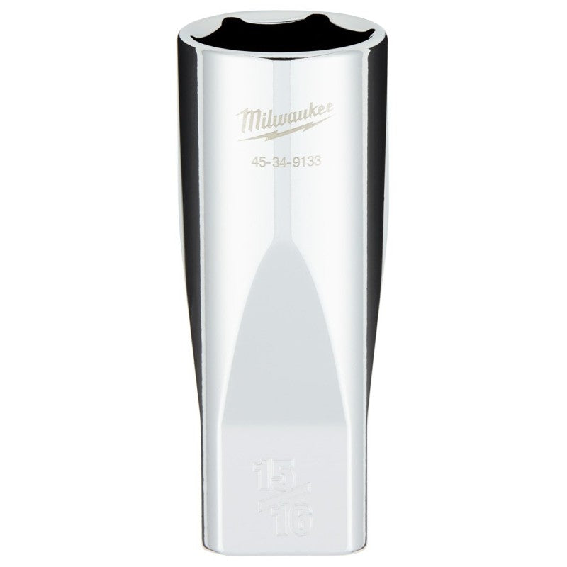 Milwaukee 45-34-9133 Socket, 15/16 in Socket, Deep Socket, 1-1/4 in OAL, 1/2 in Drive, 6-Point, Chrome Vanadium Steel