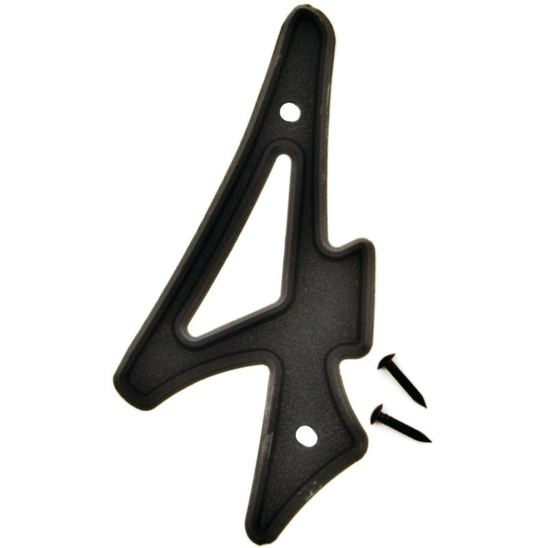Hy-Ko PN-29/4 House Number, Character: 4, 4 in H Character, Black Character, Plastic (Pack of 10)