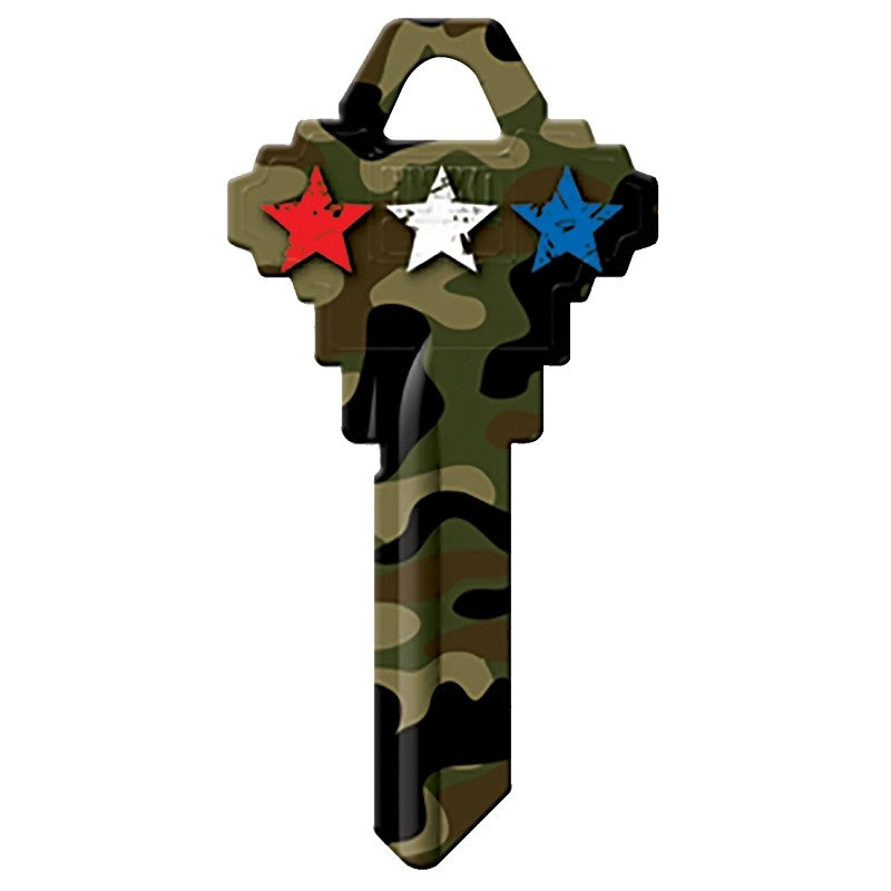 Hy-Ko 16005SC1-15 Key Blank, Camo Stars, For: Schlage SC1 Keyways, SC1-15 Key Number (Pack of 5)
