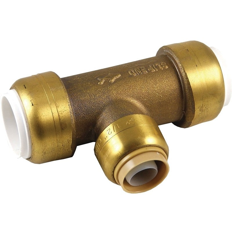 SharkBite UIP376A Transition Pipe Tee, 1 in, Push-to-Connect, DZR Brass, 200 psi Pressure