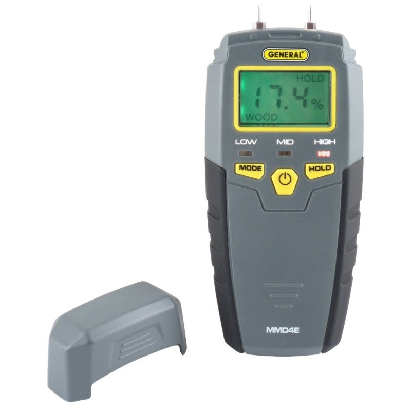 General MMD4E Moisture Meter, 5 to 50% Wood, 1.5 to 33% Building Materials, 0.1 % Accuracy, LCD Display
