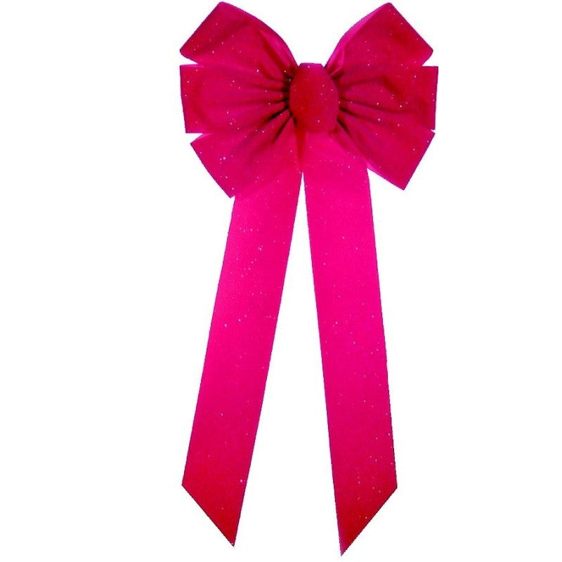 Holidaytrims 6072 Christmas Specialty Decoration, 1 in H, Glitter Bow, Velvet, Red (Pack of 36)