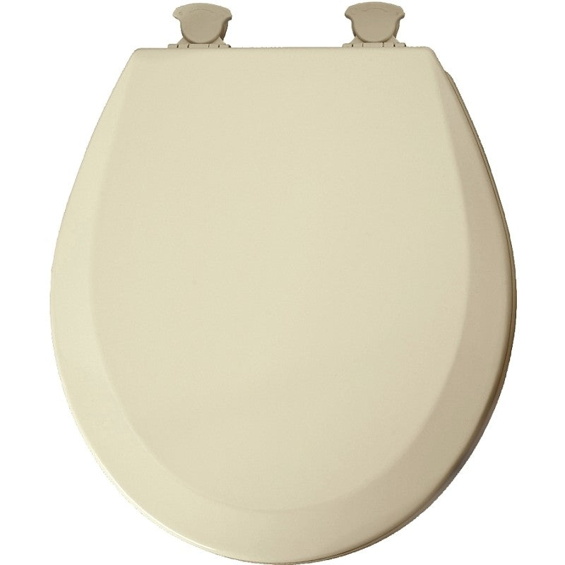 Mayfair 6381842 Toilet Seat, Round, Wood, Bone/Enamel, Twist Hinge