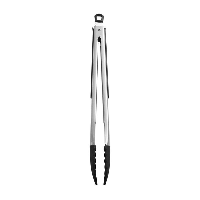 Farberware 5216358 Kitchen Tongs, Silicone/Stainless Steel, Black/Silver, Dishwasher Safe: Yes (Pack of 3)