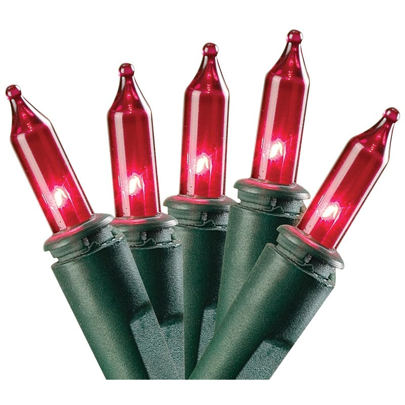 Sylvania W11A0766 Light Set, Christmas, 120 V, 20.4 W, 50-Lamp, Incandescent Lamp, Red Lamp, 11.54 ft L