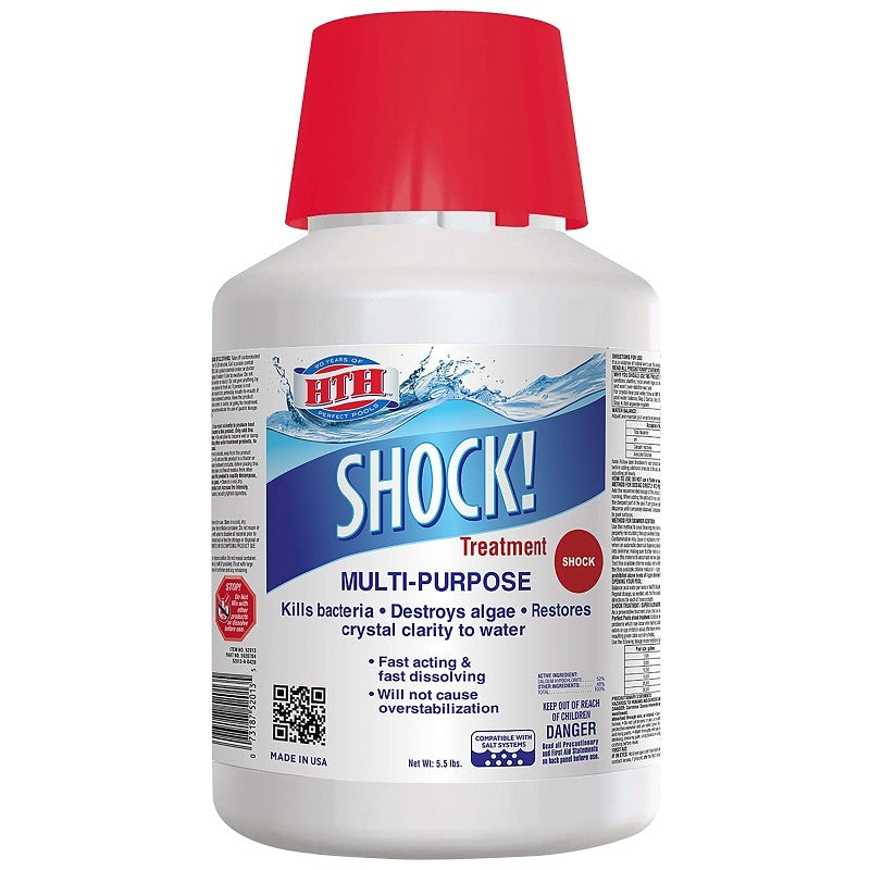 HTH 52013 Pool Shock, 4.16 lb, Granular, Chlorine, White (Pack of 3)