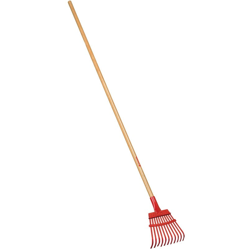 Corona RK 62000 Shrub Rake, 11-Tine, Steel Tine, Wood Handle, 54 in L Handle