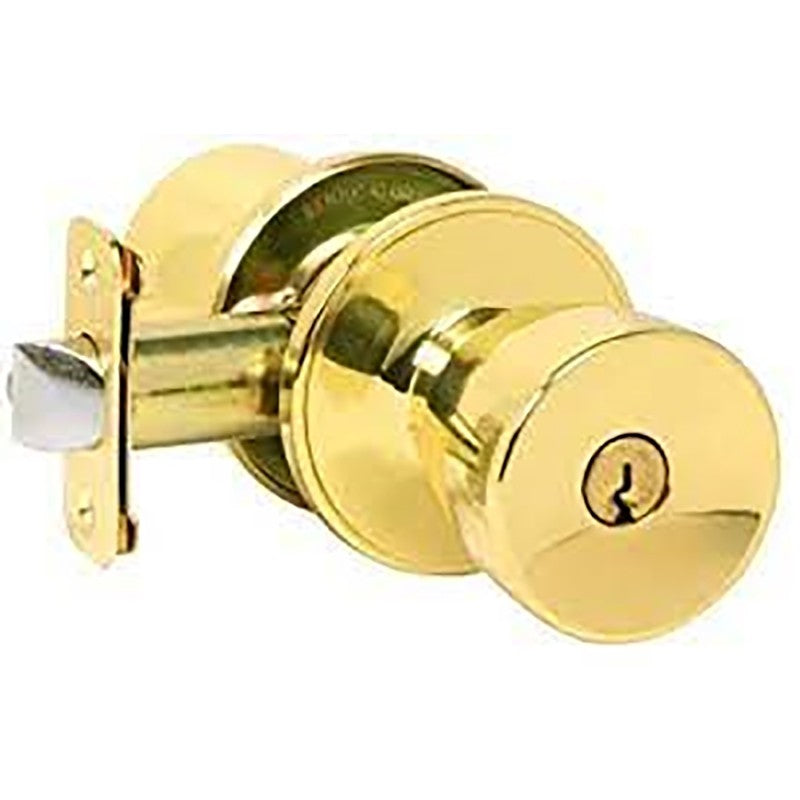 Dexter J Series J54VBYR605 Entry Knob, Knob Handle, Bright Brass, Metal, C Keyway, Re-Key Technology: Traditional