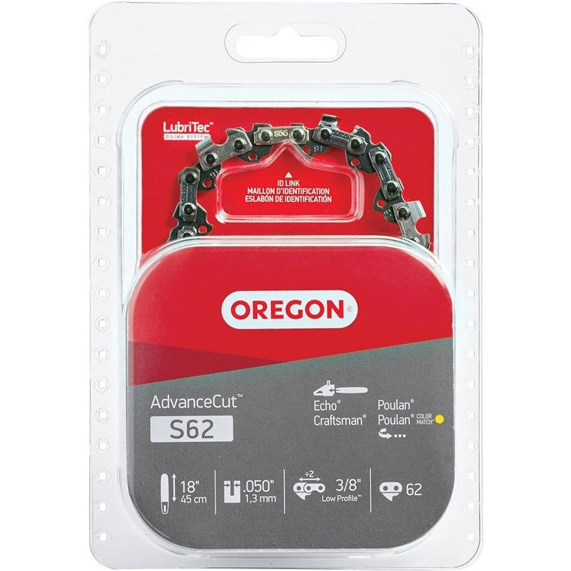 Oregon S62 Chainsaw Chain, For: Husqvarna, Jonsered, Makita, Echo, Ryobi, Poulan, Sears and Dayton Chainsaws, 0.05