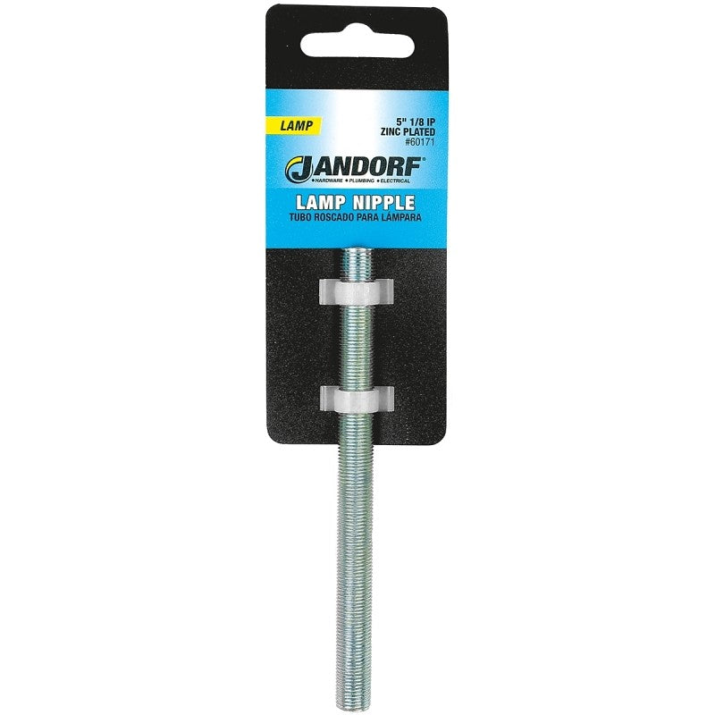 Jandorf 60171 Lamp Nipple, 5 in L Dimensions, Zinc