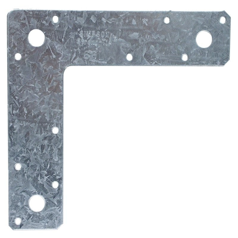 Simpson Strong-Tie L 66L L-Strap Tie, 14 ga Gauge, Steel, Silver, Galvanized/Zinc (Pack of 10)