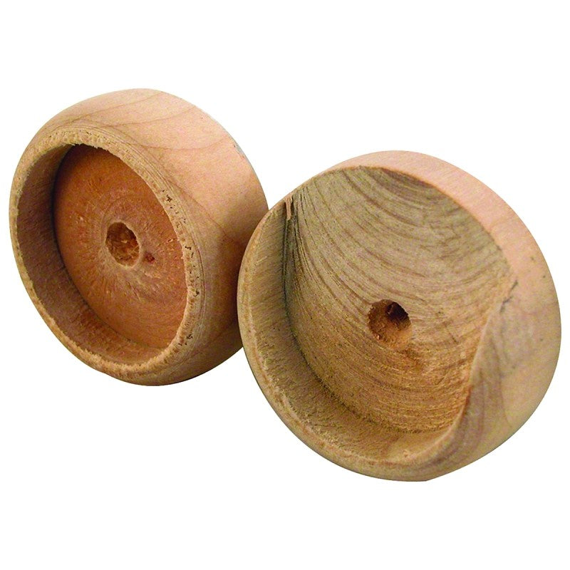 Prime-Line N 6794 Closet Pole Socket, Wood, Unfinished