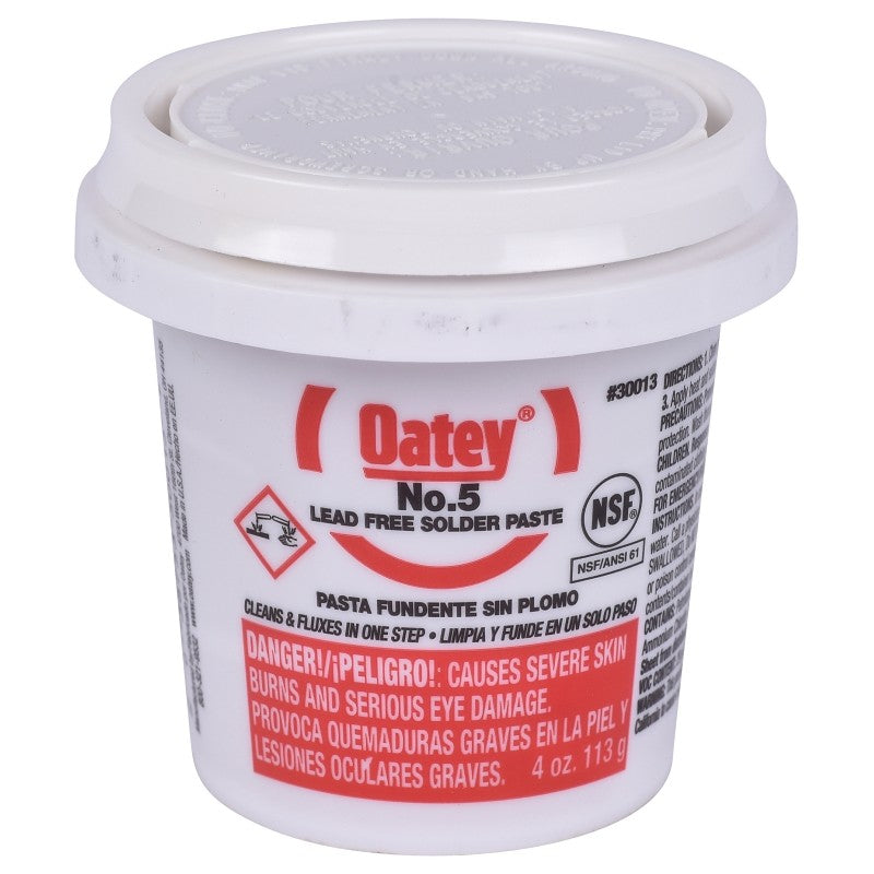 Oatey 30013 Series Flux, Applicable Materials: Brass, Copper, Copper Coated Metal, Galvanized Iron, Lead, Tin, 4 oz