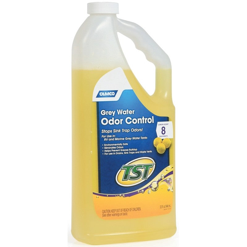 Camco USA 40252 Series Water Odor Control, Clear/Light Straw, 32 oz Bottle, Liquid, Lemon