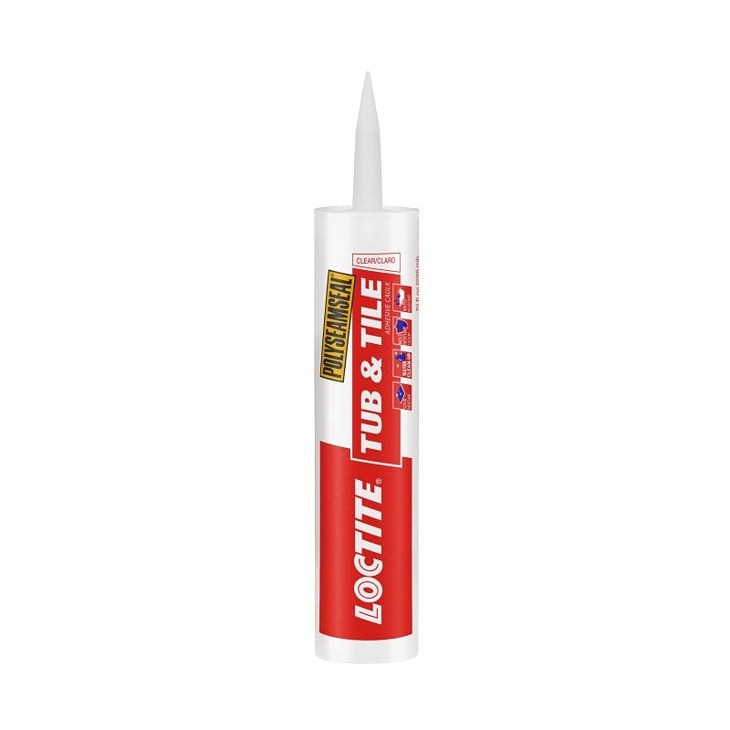 Loctite POLYSEAMSEAL 2137997 Tub and Tile Adhesive Caulk, Clear, 20 to 170 deg F, 10 oz Cartridge (Pack of 12)