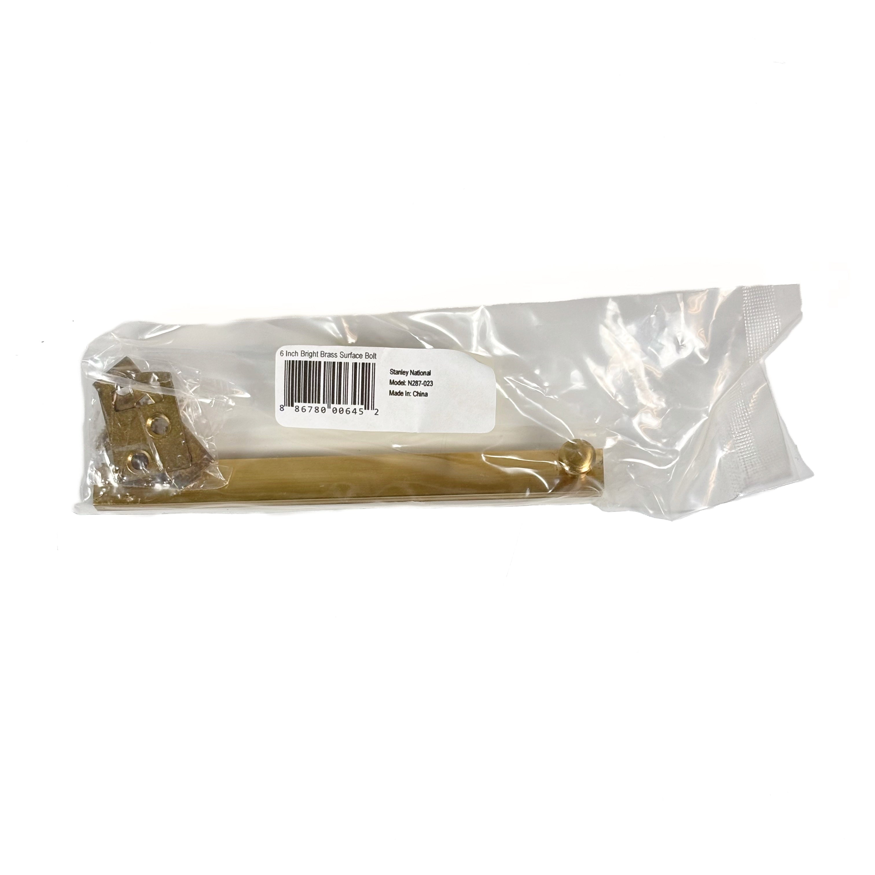 Surface Bolt 6 Inch Solid Brass Polished Brass (POS)