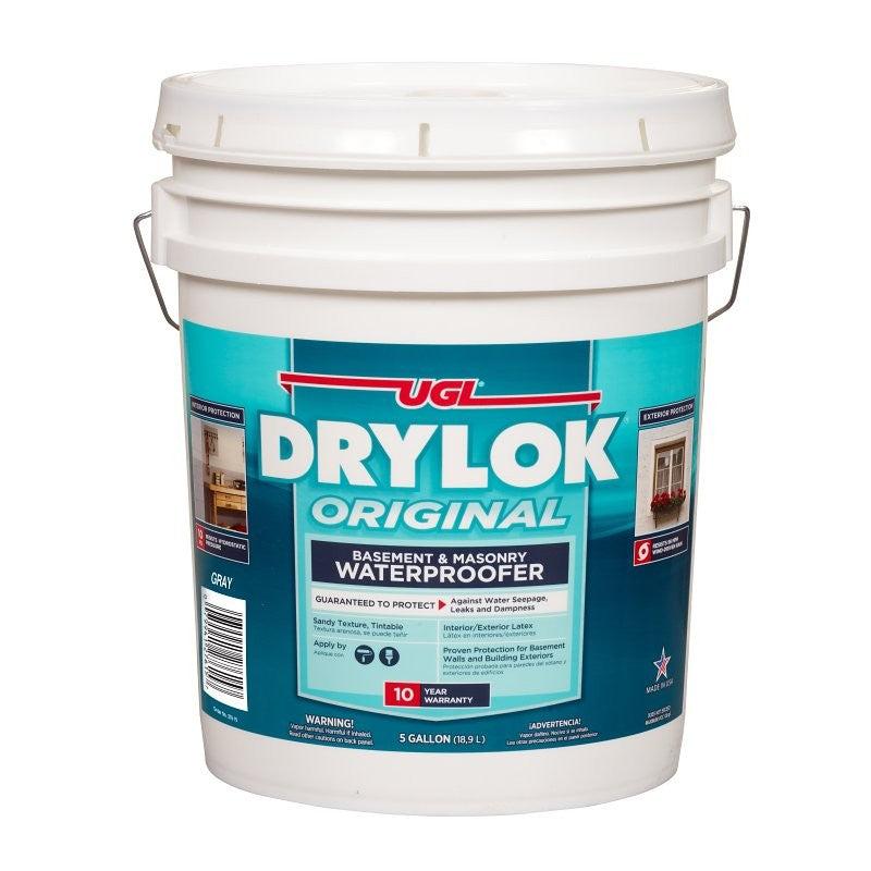 Drylok 27615 Masonry Waterproofer, Gray, Liquid, 5 gal, Pail