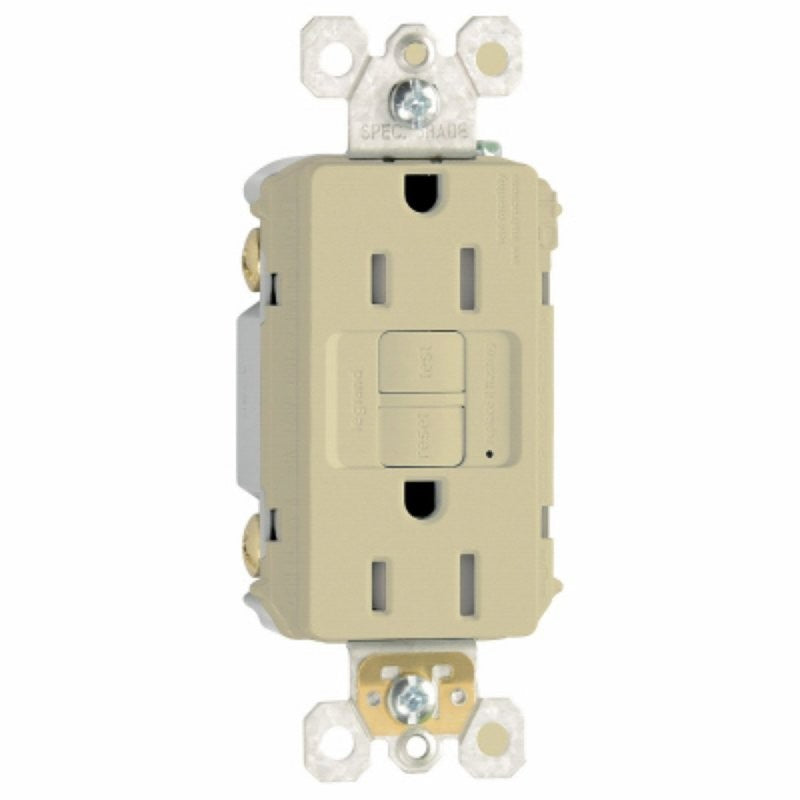Pass & Seymour radiant Series 1597TRICCD4 GFCI Duplex Receptacle, Nylon, Ivory, 2-Pole, 15 A, 125 VAC, 14 to 10 AWG Wire