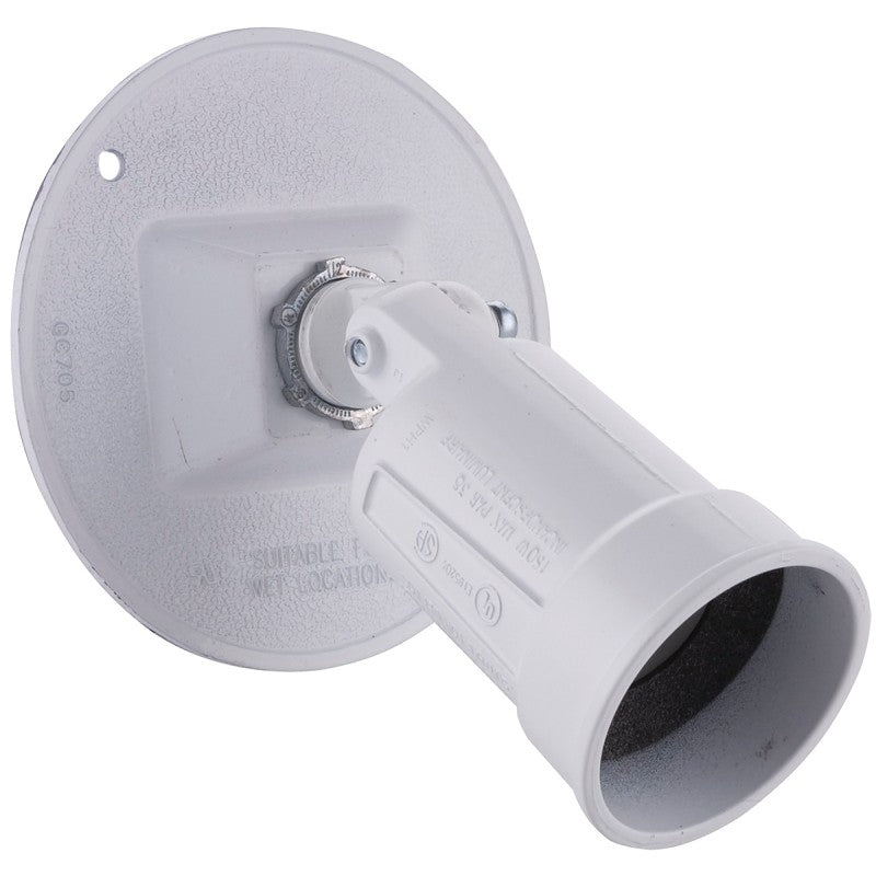 Hubbell 5624-6 Lamp Holder, Combination, Weatherproof, 3.336 in L x 4.125 in W x 4.125 in H Dimensions, 120 V, White