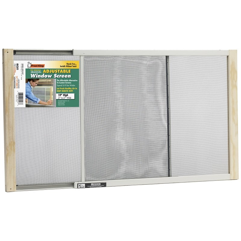 Frost King W.B. Marvin AWS1537 Window Screen, 15 in L, 21 to 37 in W, Aluminum