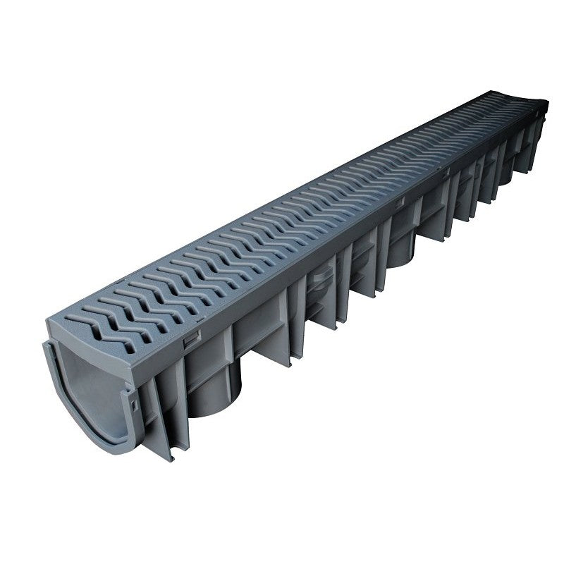 Fernco StormDrain FSDP-CHGG Channel With Grate, 39-1/2 in L, Polypropylene Co-Polymer