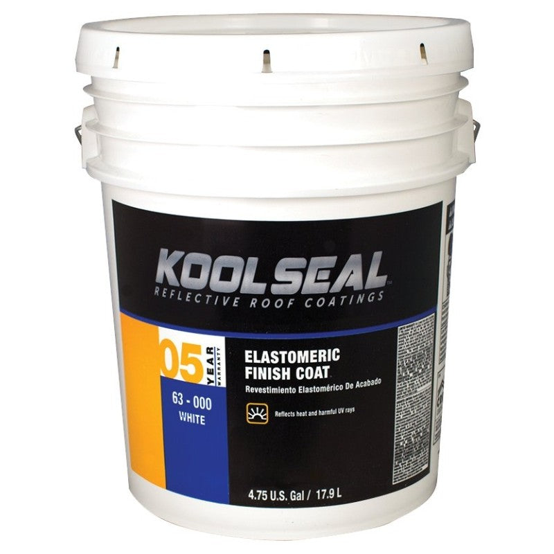 Kool Seal KS0063000-20 Elastomeric Roof Coating, White, 4.75 gal Pail, Liquid, White
