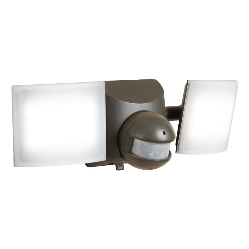 Halo MSLED600 Solar Powered Twin Head Flood Light, 120 V, 50 W, 2-Lamp, LED Lamp, Cool White, 680 Lumens