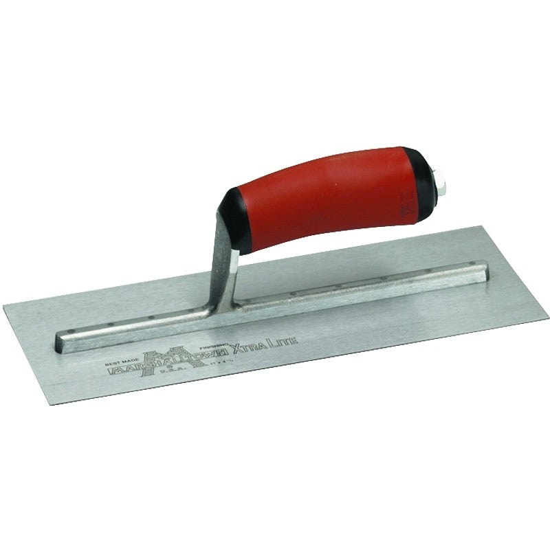 Marshalltown MXS1D Finishing Trowel, 11 in L Blade, 4-1/2 in W Blade, Carbon Steel Blade, Square End, Curved Handle