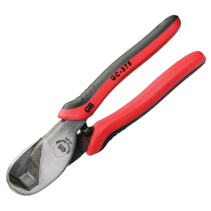 Gardner Bender GC-375 Cable Cutter, 8 in OAL, Steel Jaw, Rubber-Grip Handle, Red Handle