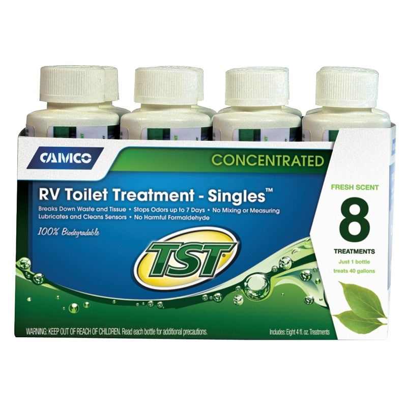 Camco USA 40221 Series RV Toilet Treatment, Transparent Green, 4 oz Bottle, Liquid, Fresh Fragrance (Pack of 4)