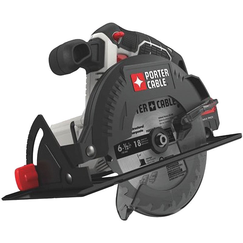 Porter-Cable PCC660B Circular Saw, Tool Only, 20 V, 1.3 Ah, 6-1/2 in Dia Blade, 0 to 50 deg Bevel, 2-1/8 in D Cutting