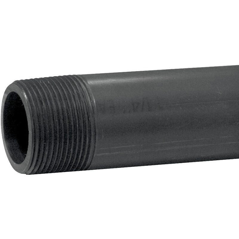 Lasco 212120BC Pipe Nipple, 12 in L, 1-1/4 in, PVC, SCH 80 Schedule