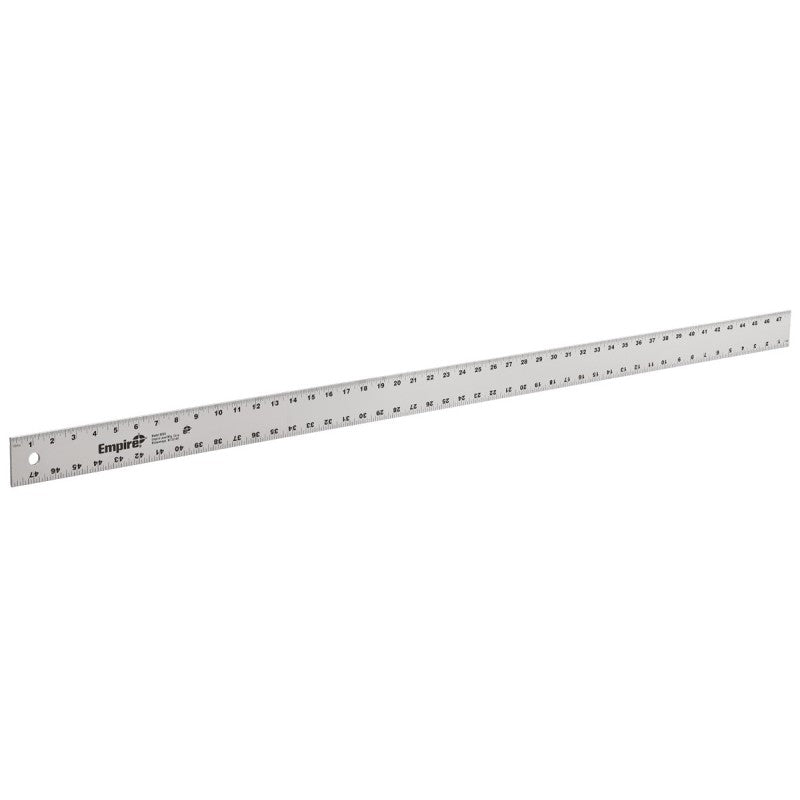 Empire 4004 Straight Edge Ruler, 48 in L, 2 in W, Inch Graduation, Aluminum, 2 in W