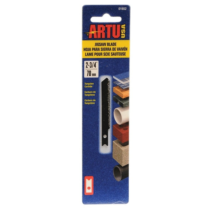 ARTU 01652 Jig Saw Blade, Tungsten Carbide Cutting Edge, 2-3/4 in L