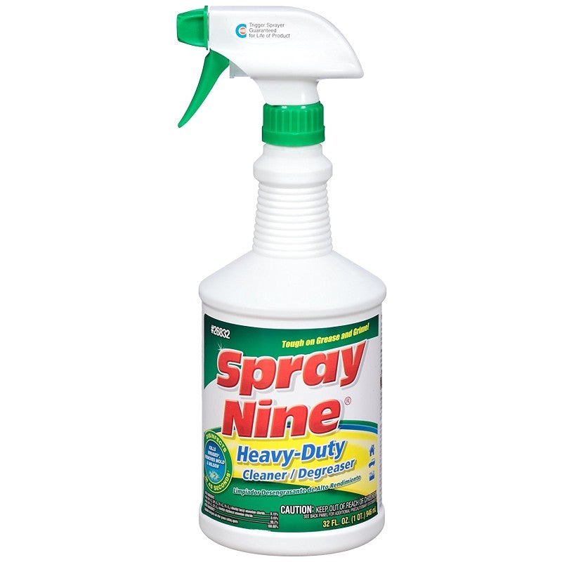Spray Nine 26832 Cleaner and Degreaser, 32 fl-oz, Liquid, Citrus, Clear