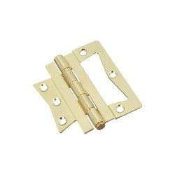 Bi-Fold Folding Door Hinges Non Mortise 4 Inch Brass Plated Steel 2 Pack (POS)