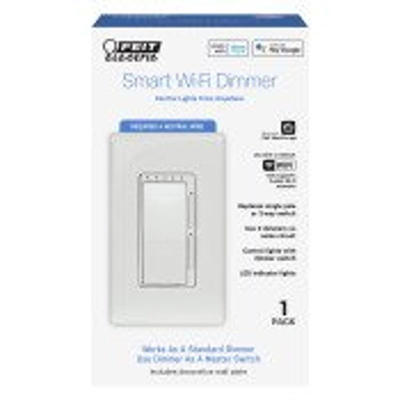 Feit Electric DIM/WIFI Smart Dimmer, 120 V, Wi-fi, White