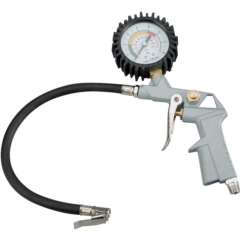 ProSource DQ1103L Tire Inflator with Gauge, 0 to 220 psi Pressure, 0 to 220 psi Gauge, Die-Cast Metal, Gray