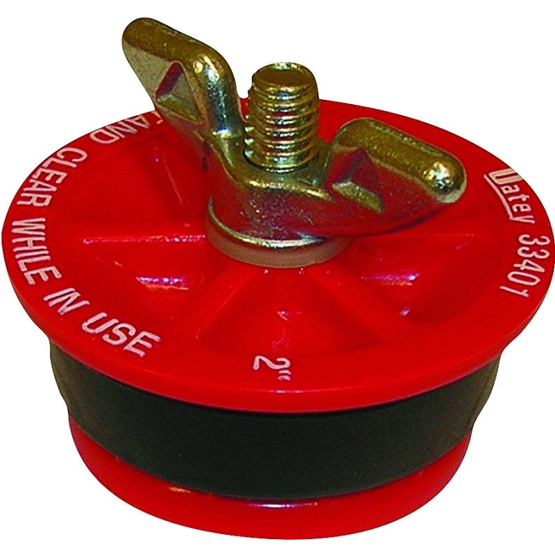 Oatey 33401 Test Plug, 2 in Connection, Plastic, Red