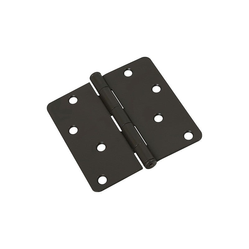 National Hardware N830-201 Door Hinge, 1/4 in Corner Radius, 4 in H Frame Leaf, Cold Rolled Steel, Oil-Rubbed Bronze