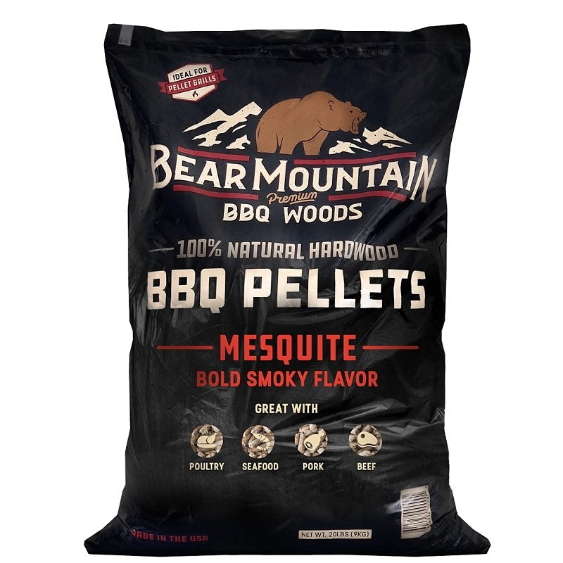 Bear Mountain FK17 Series BBQ Pellet, Mesquite, 20 in L, Hardwood, 20 lb Bag