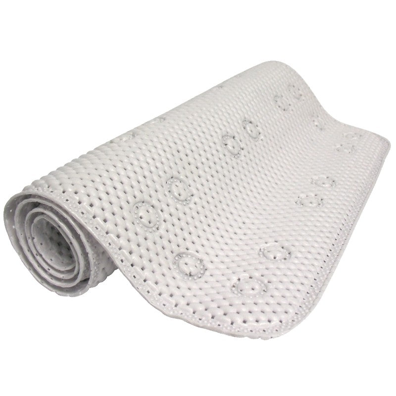 Zenna Home 79WW04 Foam Shower Mat, 36 in L, 17 in W, PVC, White (Pack of 4)