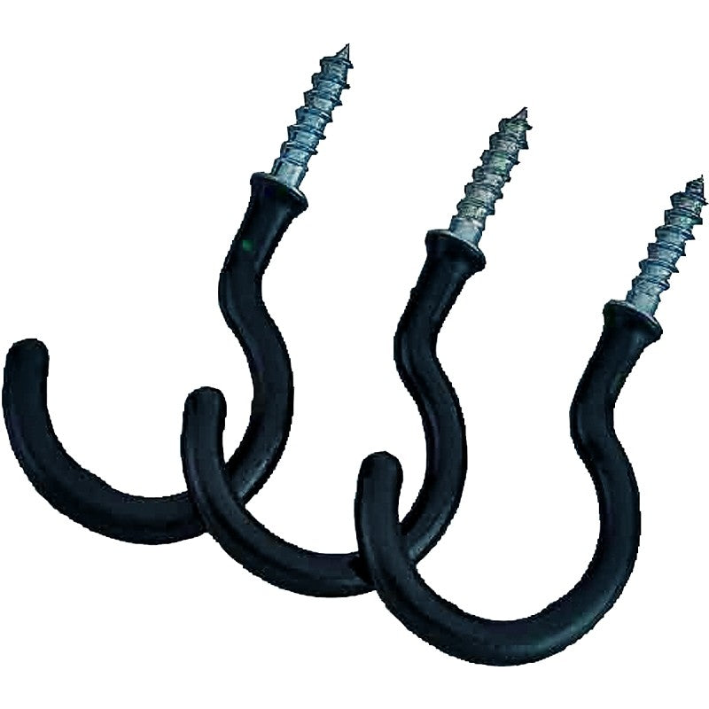 Landscapers Select GB0253L Storage Hook, 1.42 in L, 2-1/2 in H, Steel, Black, Zinc Plated, Wall Mount Mounting