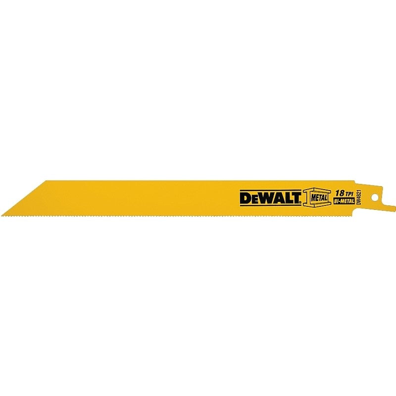 DEWALT DW4821 Reciprocating Saw Blade, 3/4 in W, 8 in L, 18 TPI