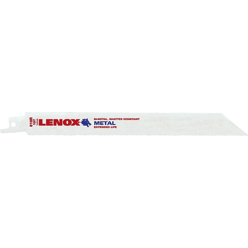 Lenox 20578818R Series Reciprocating Saw Blade, Applicable Materials: Metal, 3/4 in W, 8 in L, 18 TPI