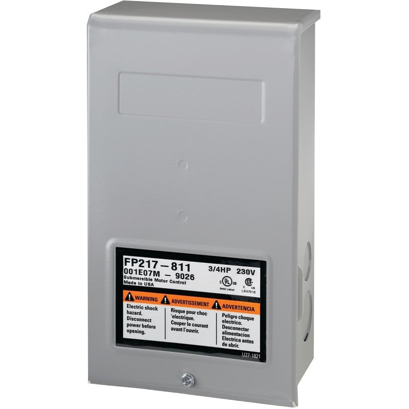 Flotec FP217-812 Control Box, 230 V, 1 hp, 3-Wire, Multiple Size Electrical Knockout, NEMA 3R Enclosure