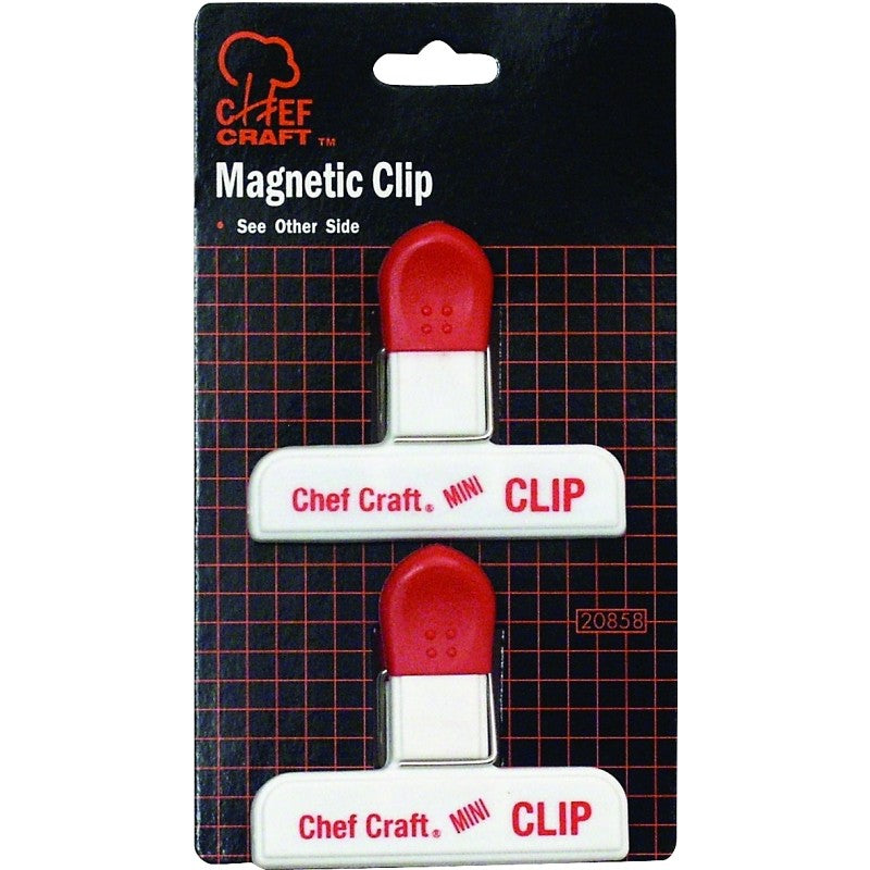 Chef Craft 20858 Magnetic Mini Clip, 3 in W, Red/White