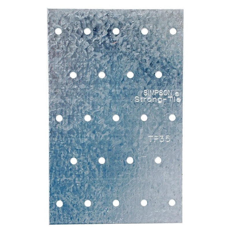 Simpson Strong-Tie TP TP35 Tie Plate, 5 in L, 3-1/8 in W, 0.035 in Thick, Steel, Galvanized (Pack of 100)