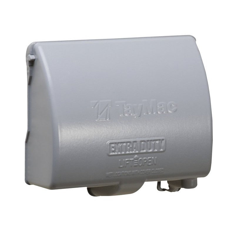 TayMac MX4380S Weatherproof In-Use Cover, 3-1/2 in L, 5.43 in W, Rectangular, 1-Gang, Aluminum, Gray
