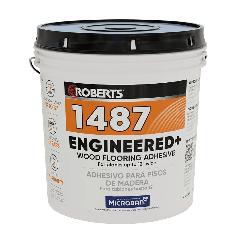 Roberts 1487-4 Floor Adhesive, Paste, Beige, 4 gal Pail